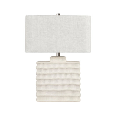 25" Ceramic Table Lamp With Cream Shade