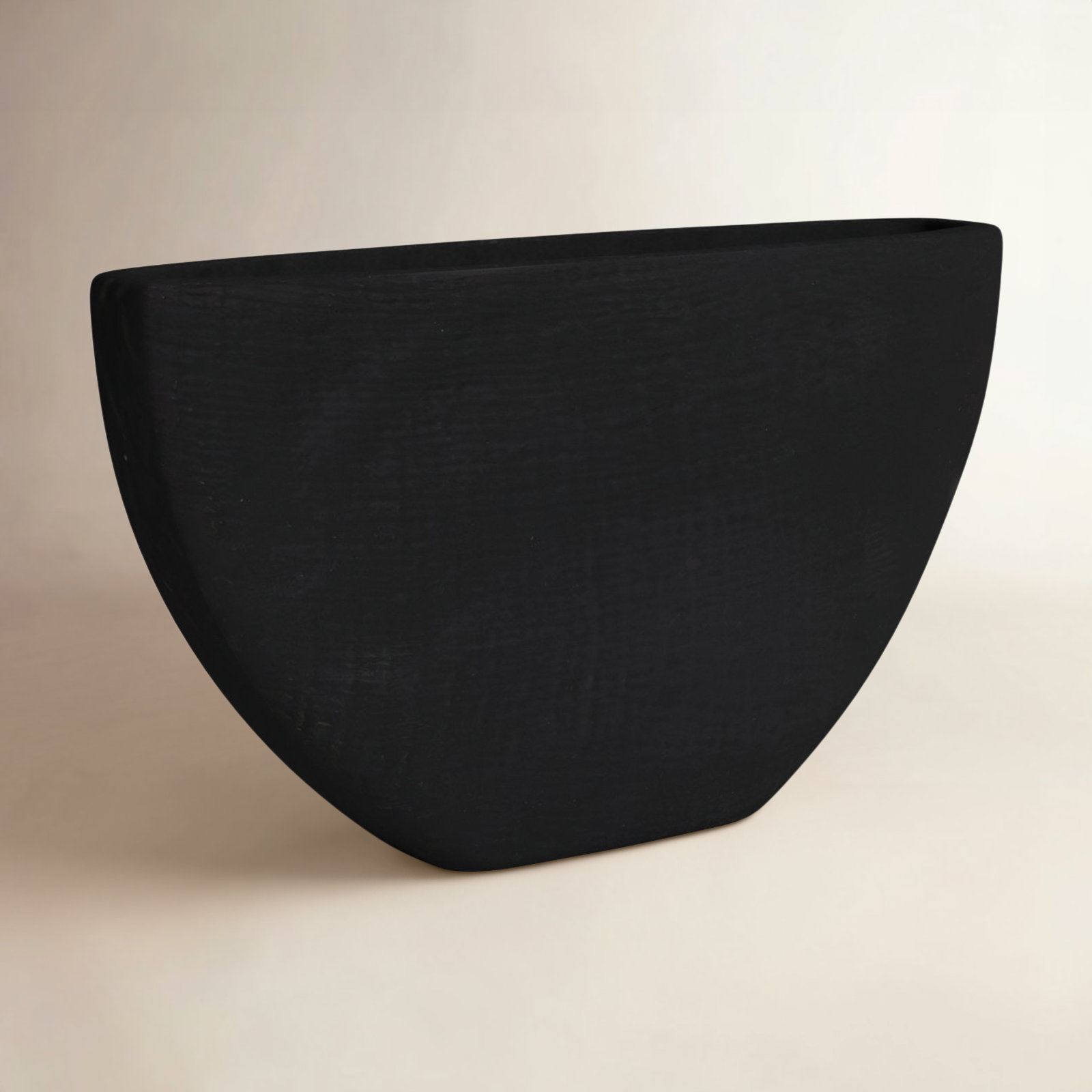 Ceramic Pot Planter, Black, 5.75" H x 10.25" W x 2.5" D