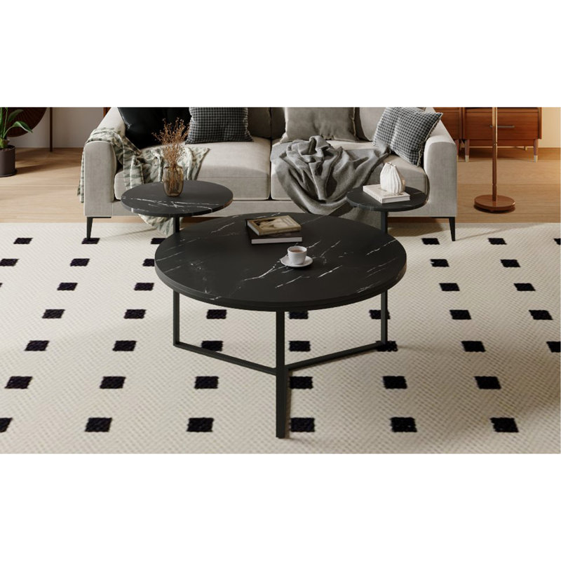 Table basse moderne avec deux tablettes