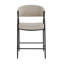 Tabourets de bar modernes de 25 po de hauteur avec dossier, structure en métal noir, tabourets de comptoir confortables pour îlot de cuisine / salle à manger, ensemble de 2 (beige)