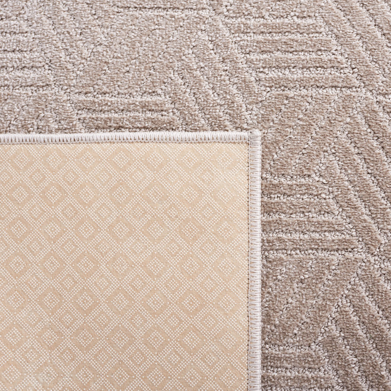 Motif et tapis uni beige, Rectangle 5 pi 3 po x 7 pi 6 po