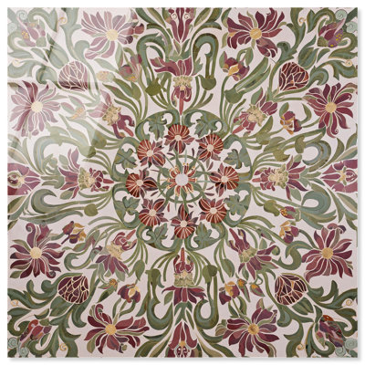 «Sage and Summer Mosaic Bathroom», reproduction d'art sur acrylique par Art Remedy