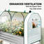 Elevated Planters with Storage, Galvanized Metal Greenhouse Cover, Outdoor