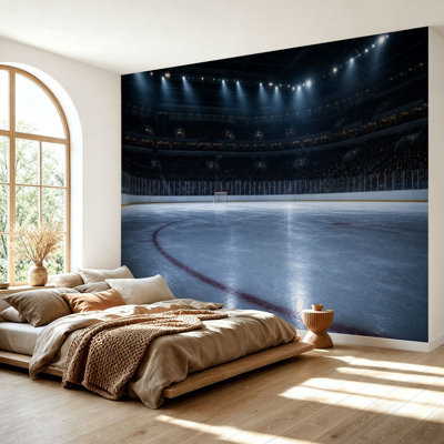 Wall Mural Peel and Stick Wallpaper Dramatic hockey Ice Rink Self-Adhesive Removable Contact Paper Wall Decor for Living Room Bedroom 69"H x 96"W