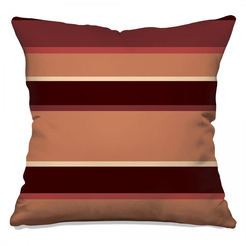 Coussins décoratifs brun et beige à rayures, 14 X 14 pouces