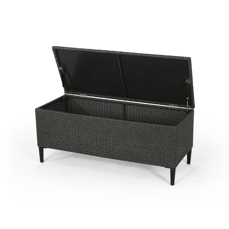 Grey Patio Storage Chest For Pool Accessories And Serving Utensils Bin Beach Lounging Essentials