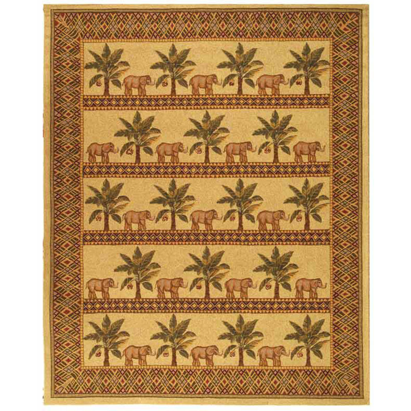 Ardilla Hand Hooked Wool Pile Rug, Rectangle 3'9" x 5'9"
