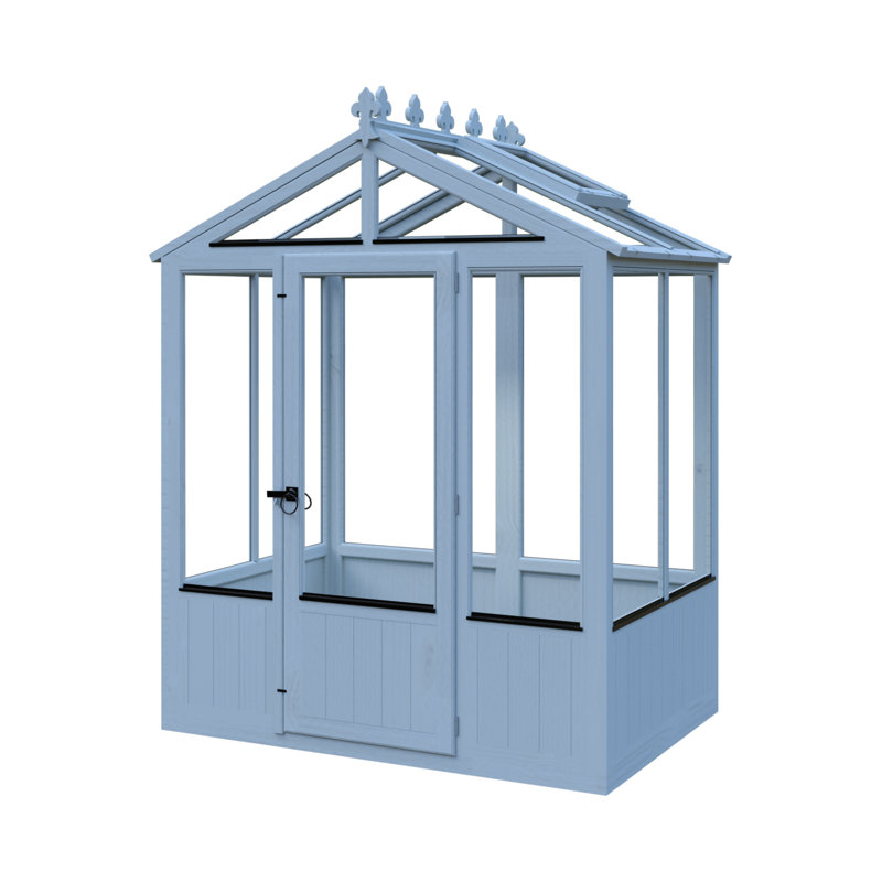 Holkham Wooden 4 ft x 6 ft Greenhouse, Blue