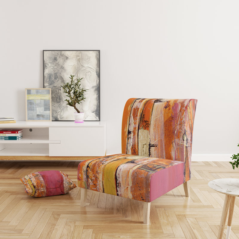 Glamour Composition of Red and Gold - Fauteuil de chambre rembourré Mid-Century