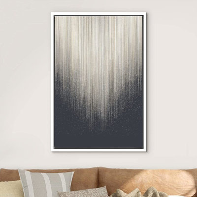 «Geometric Line Grunge Duotone Paint Stroke Landscape», peinture sur toile
