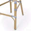 Tabouret de bar 29,5 po en rotin français d'extérieur, bleu marine et blanc, structure en aluminium avec finition en bambou (ensemble de 2)