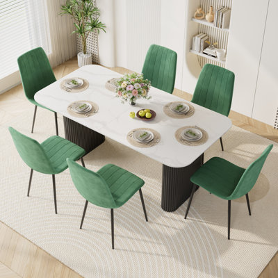 Ensemble de table de salle à manger 70,9 po Marble Texture