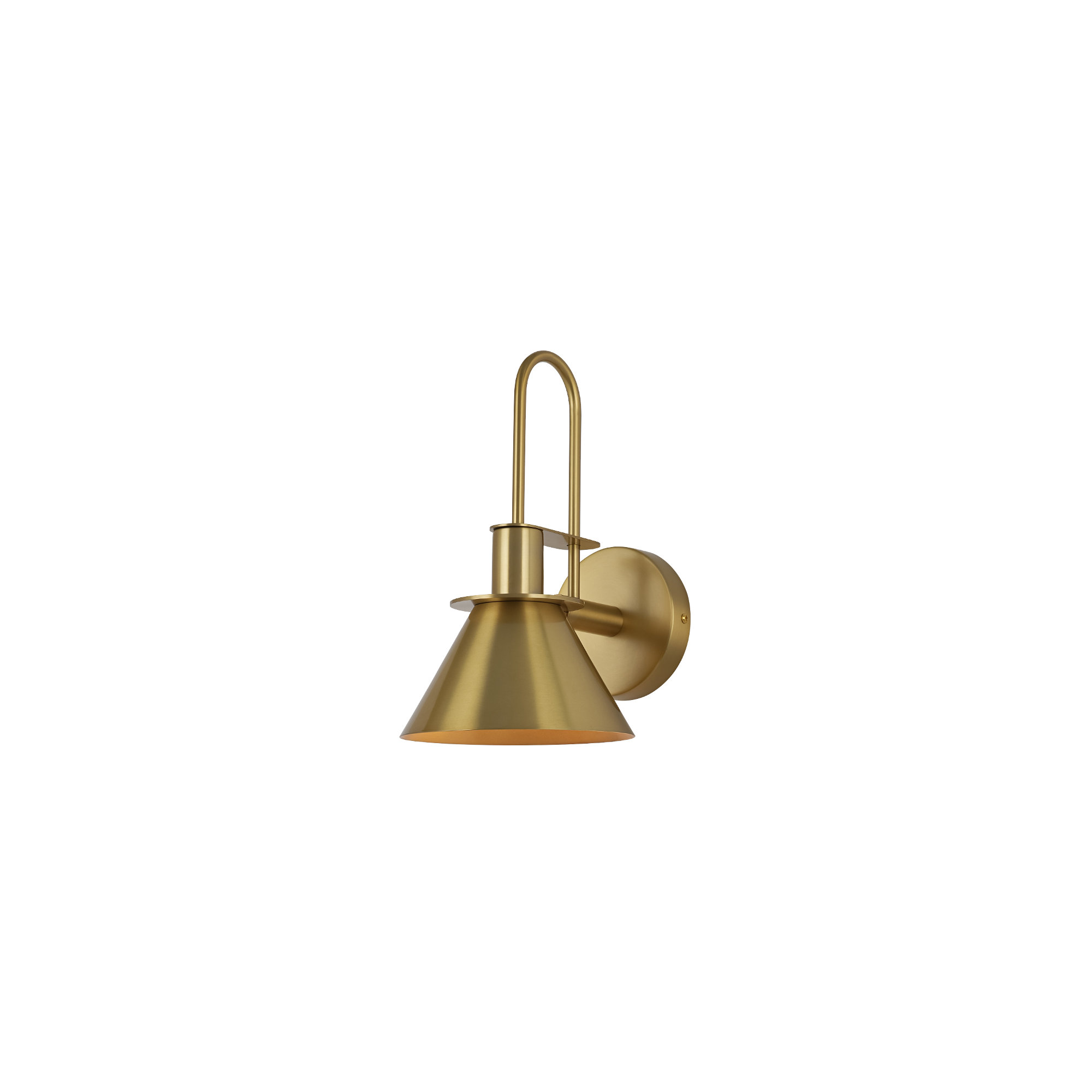Jacoline 1-Light Dimmable Iron Armed Sconce , Aged Brass