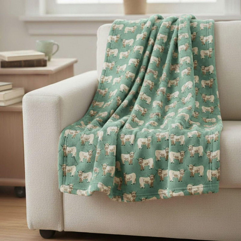 Machine Woven Throw Blanket, Green