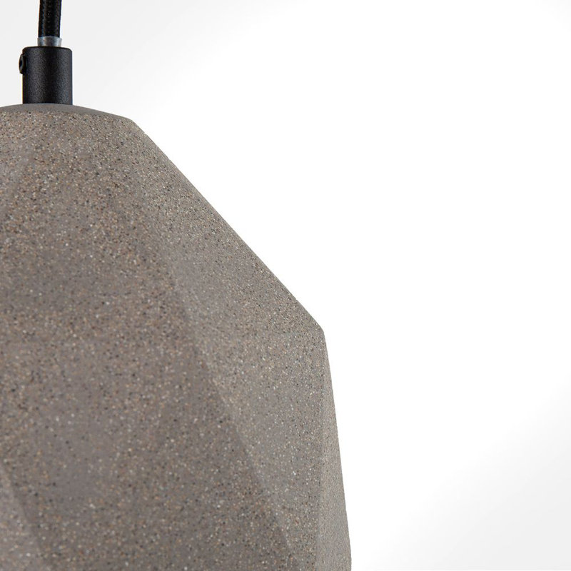 Amay 1 - Light Bell Pendant, Black, Stone Grey