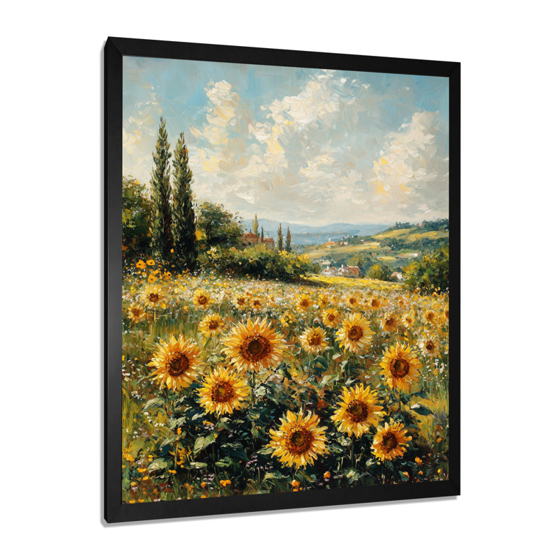 Domantas - Floral Canvas Wall Art, H 44 po x l 34 po, Noir, noir, noir, noir, Reproduction encadrée d'une seule photo