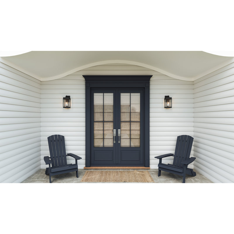 Carmen Matte Black Outdoor Wall Lantern, 1 Light, 13" H x 6.5" W x 6.25" D