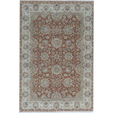 Wool Oriental Area Rug in Rust/Ivory