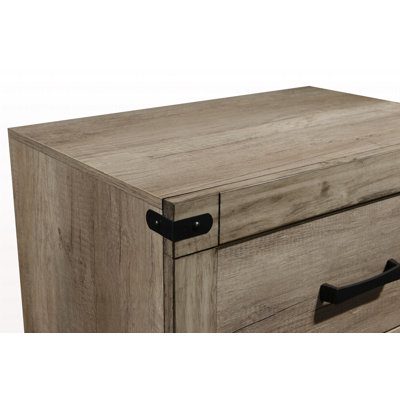 Mobilier rustique 1 pièce à 6 tiroirs pour chambre à coucher en bois massif brun