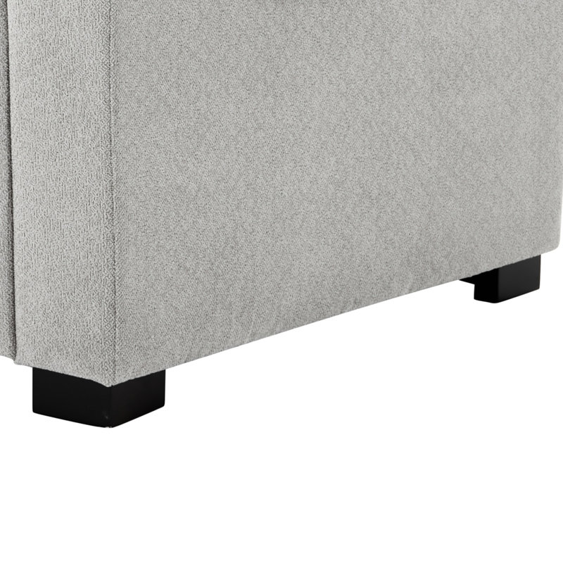 Fauteuil surdimensionné en chenille gris et luxueux, Gris clair