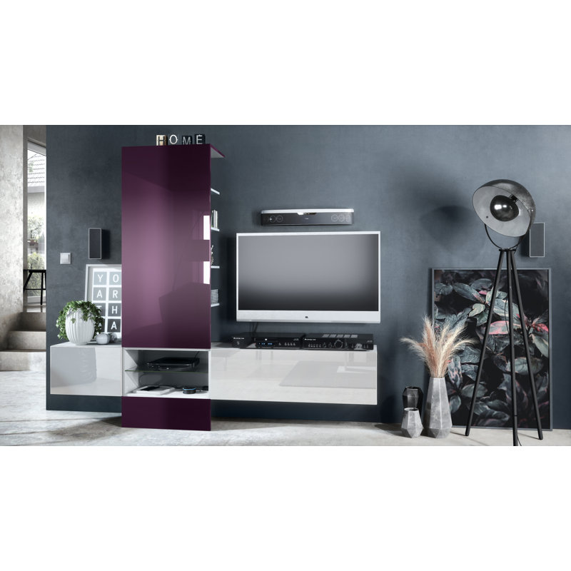 McArthur TV Stand, Blackberry, With LED