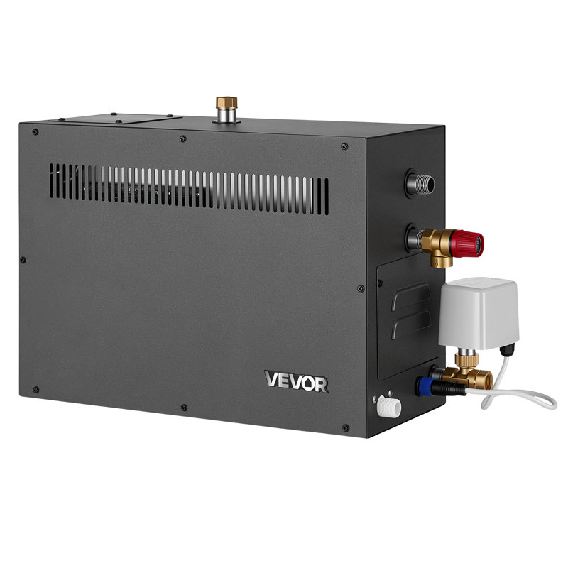Steam Generator, 9 kW Home Steam Shower System with Preheat Mode, For Bathrooms, Sauna Rooms, Spa, Direct Water Connection, Touch Control, Auto Fill & Drain, 77-131°F, 24H Timer, 212-318 ft³