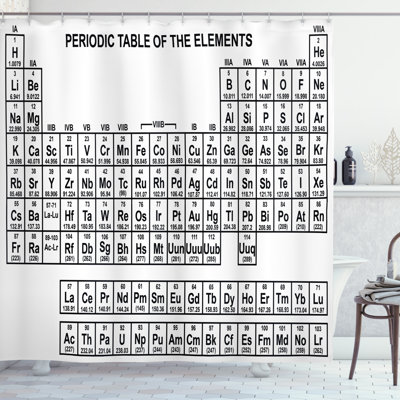 Periodic Mixed Shower Curtain with Hooks Included
