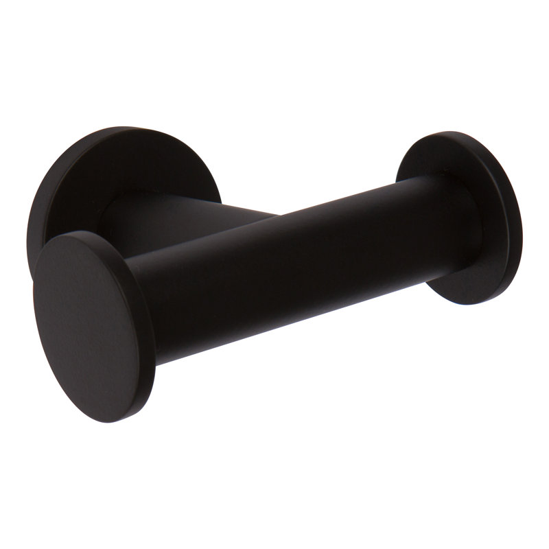 Kubic Double Robe Hook, Matte Black