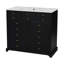 Armoire de rangement de salle de bain 36 po avec lavabo en céramique - bois massif, 2 tiroirs