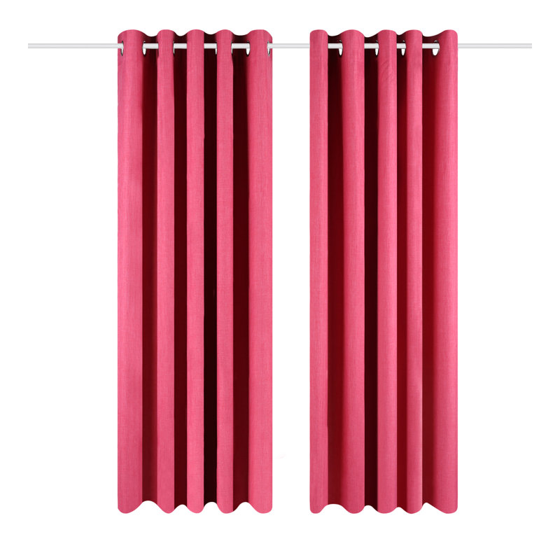 Mirso Eyelet Blackout Thermal Curtain, Width 229 x Drop 137 cm, Pink