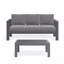 2 Pieces Outdoor Patio Set, All-Weather 75” 3-Seat Metal Patio Sofa Couch With Thick Beige Cushions, Khaki Frame And 43” Coffee Table-741143108