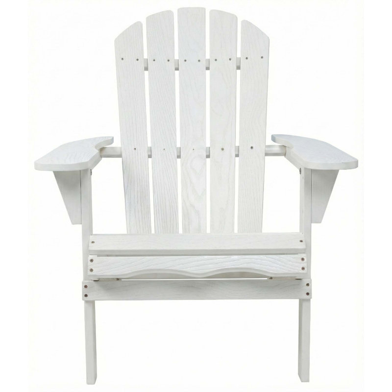 Chaise Adirondack pliante en bois massif avec grain gaufré authentique, White