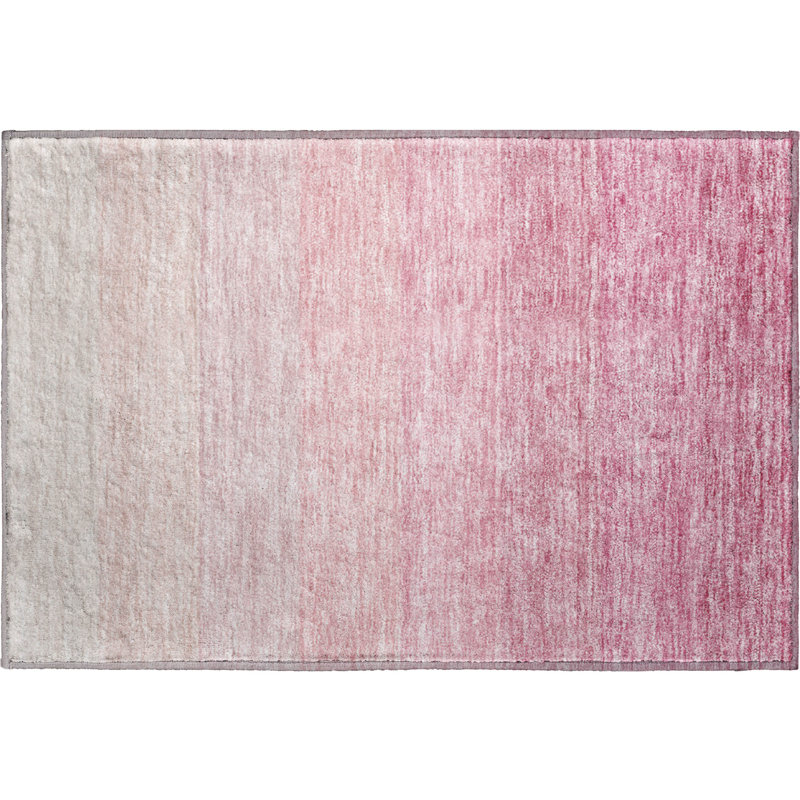 Premium Machine Washable Prisco Pink Rug, Rectangle 1'8" x 2'6"