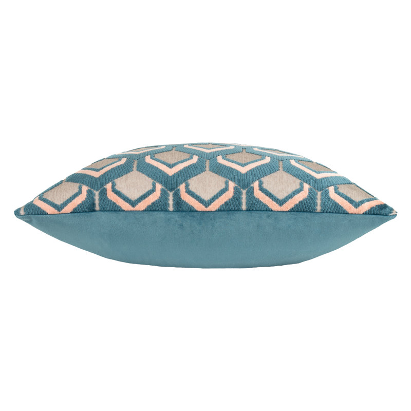 Ledbury Geometric Square Throw Cushion Covers, Smoke/Rose