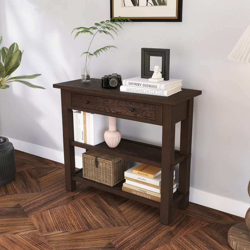 Console rétro avec rangement 36 po, Espresso