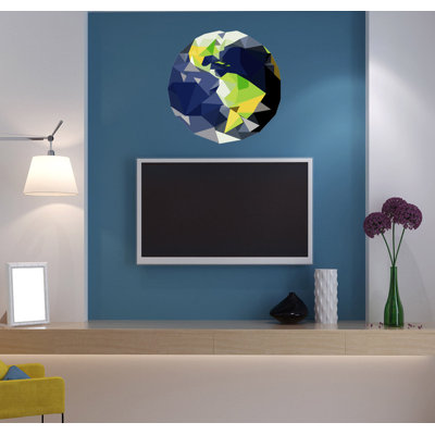 Décalcomanie murale planète terre polygonale