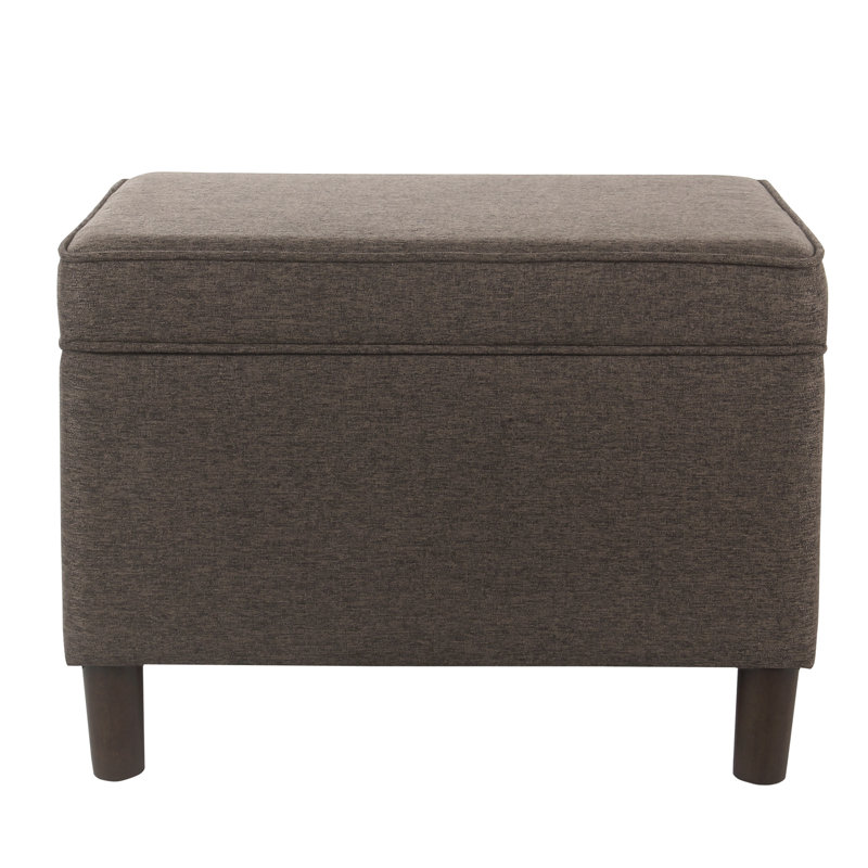 Repose-pieds avec rangement de 24 po Kelemen, Tissage plat brun