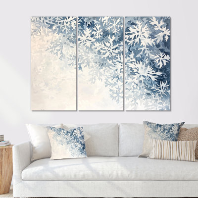 «Snowflakes Dancing In Winter II», ensemble de reproductions d'art mural paysage d'hiver