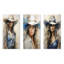 Minimalisme bleu, Cowgirls, ensemble de 4 reproductions d'art mural-1388450129-1388450135