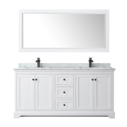 Wyndham Collection Avery 72'' Free Standing Double Bathroom Vanity with ...