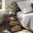 Kohaku 23” 2-Drawer End Table with USB Port and Touch Control, Nightstand with LED Light