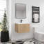 Meuble-lavabo moderne Angela avec comptoir intégré en composite blanc