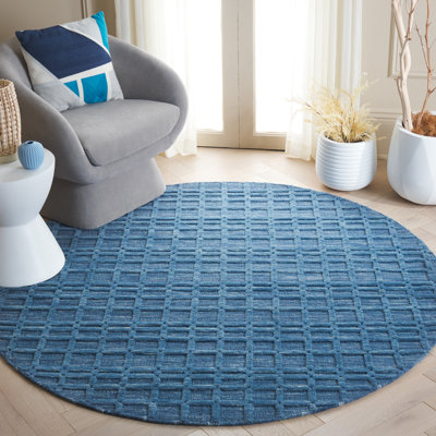 Tapis bleu tissé à la main Caris