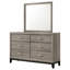 Commode de chambre à coucher 6 tiroirs et miroir taupe clair Watson