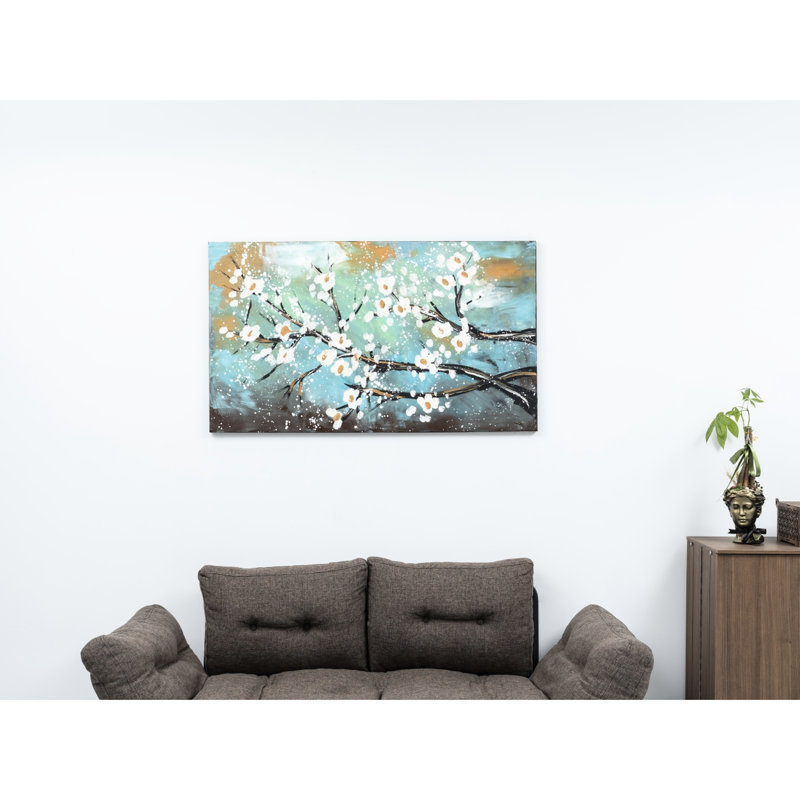 Toile de printemps peinte à la main, 47 po x 27 po, lime élégance pour vos murs, décor de toile 27 po, expressions abstraites