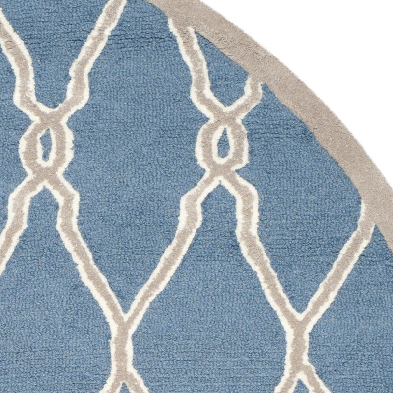 Cannen Hand Tufted Wool Geometric Rug, Round 6'