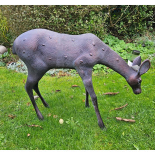 Grazing Doe Aluminium Garden Statue