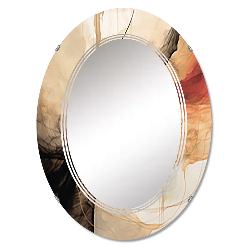 Castauqua - Miroir mural moderne ovale, 30 po x 20 po