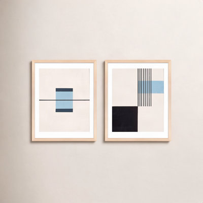 Black and Blue 2-Piece Print Set