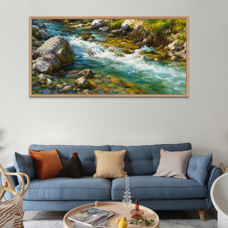 Reproduction d'art sur toile encadrée de 60 "x 30" avec cadre en bois, prêt à accrocher, Toile tendue, Ne s’applique pas
